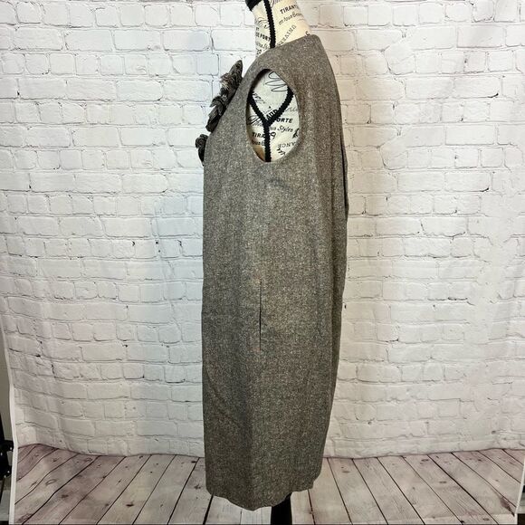 Robert Rodriguez Dress Brown Sleeveless V Neck Floral Details A-Line Pockets 8 - Picture 4 of 11